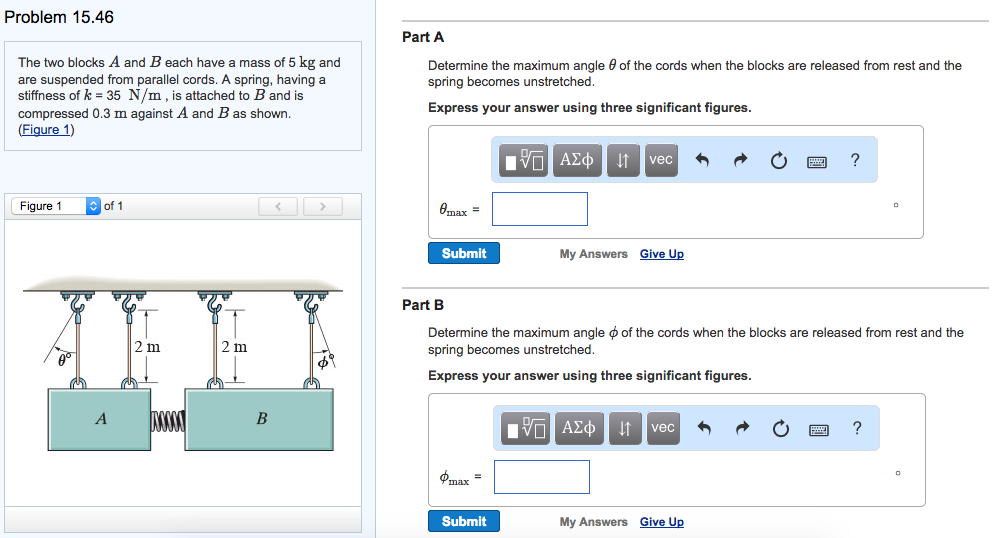 The Two Blocks A And B Each Have A Mass Of 5 Kg An... | Chegg.com