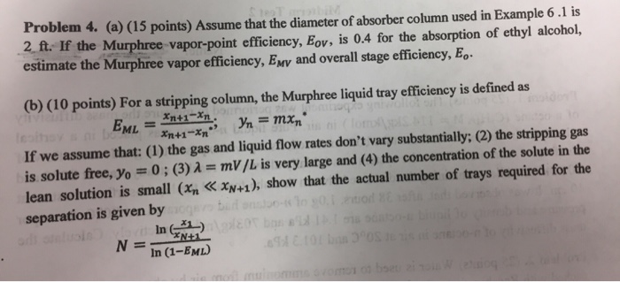 Assume That The Diameter Of Absorber Column Used In Chegg Com