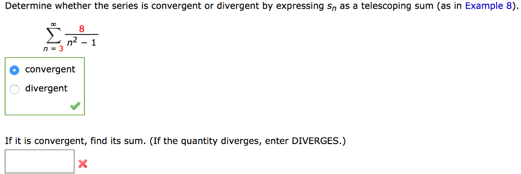 Solved Determine Whether The Series Is Convergent Or Dive Chegg Com