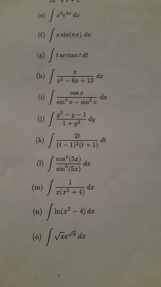 Solved 2 4 F Sin Tz Dx G Tarctan T Dt X2 6x 13 C Chegg Com