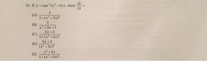 If Y Tan 1 X 2 3x Then Dy Dx 1 1 X 2 Chegg Com