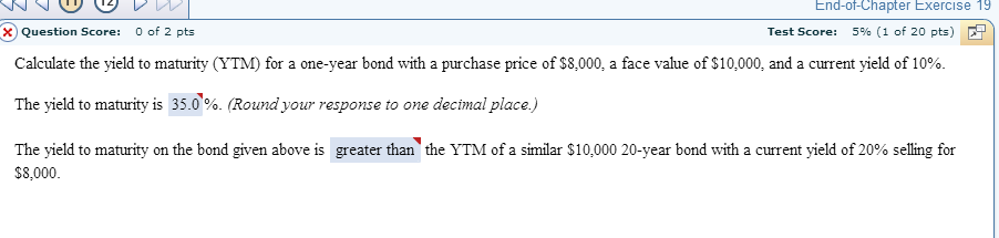 Solved Calculate The Yield To Maturity Ytm For A One Ye Chegg Com