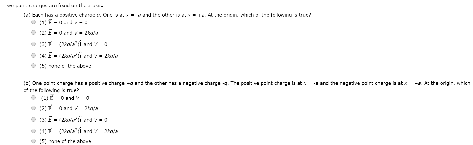 Solved Two Point Charges Are Fixed On The X Axis A Eac Chegg Com