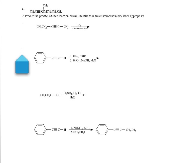 Predict the product of each reaction below Be sure