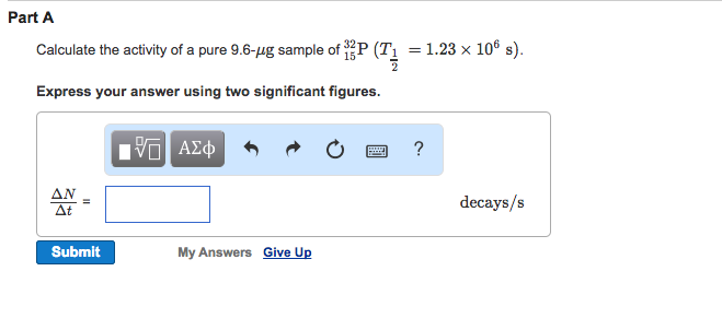 Solved Calculate The Activity Of A Pure 9 6 Mu G Sample O Chegg Com