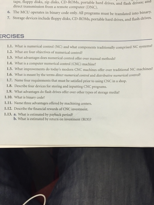 Solved What Is Numerical Control Nc And What Components Chegg Com