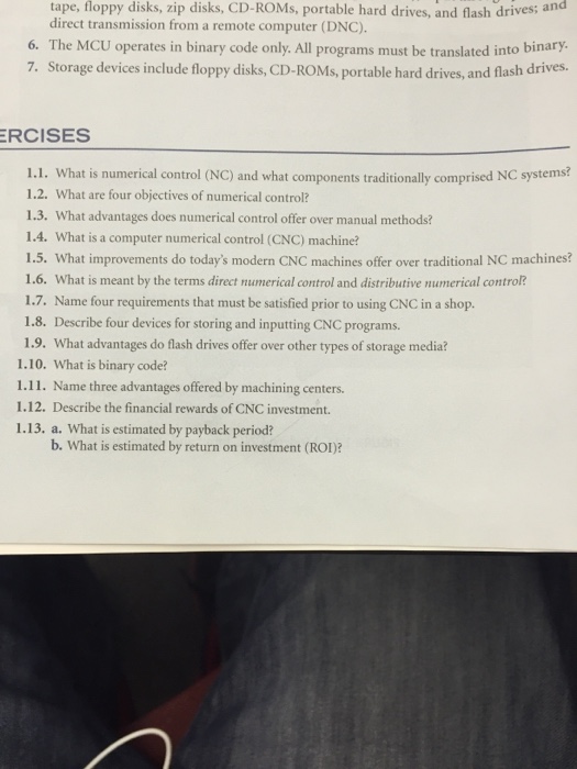 Solved What Is Numerical Control Nc And What Components Chegg Com