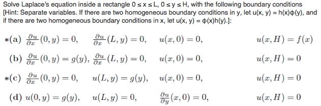 Solved Solve Laplace S Equation Inside A Rectangle 0 X L Chegg Com