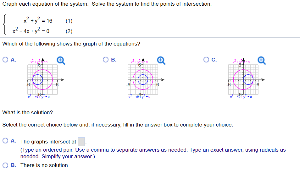 Solved Graph Each Equation Of The System Solve The System Chegg Com