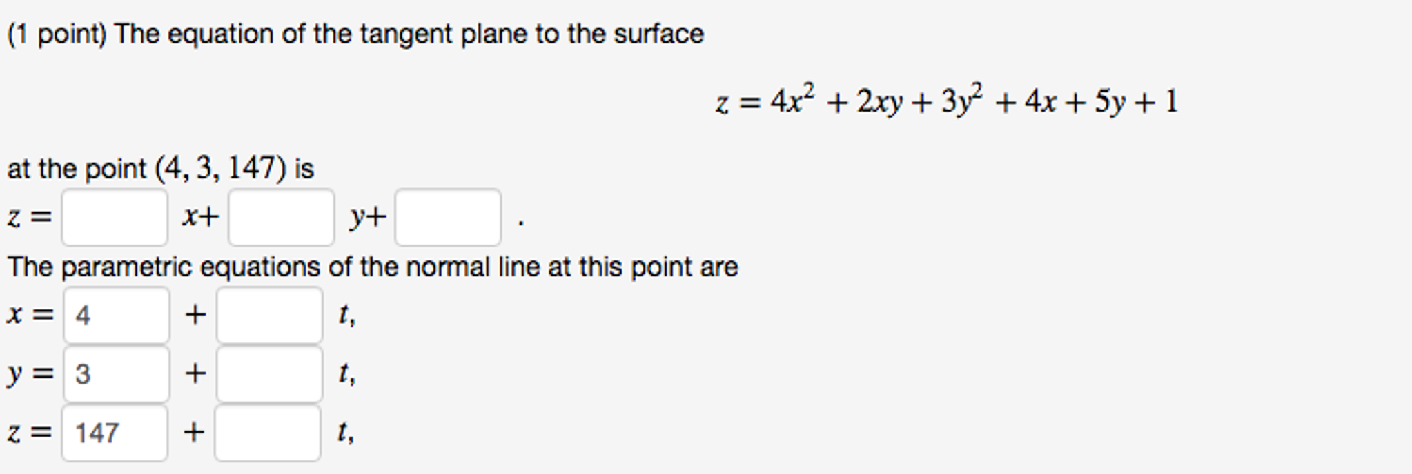 The following points. Find the equation of the Tangent line to the curve x2 + 2xy − y2 + x = 2 at the point (1, 2). Equation of Tangent line to the plane. Plane equation. Equation of the 4-point plane.