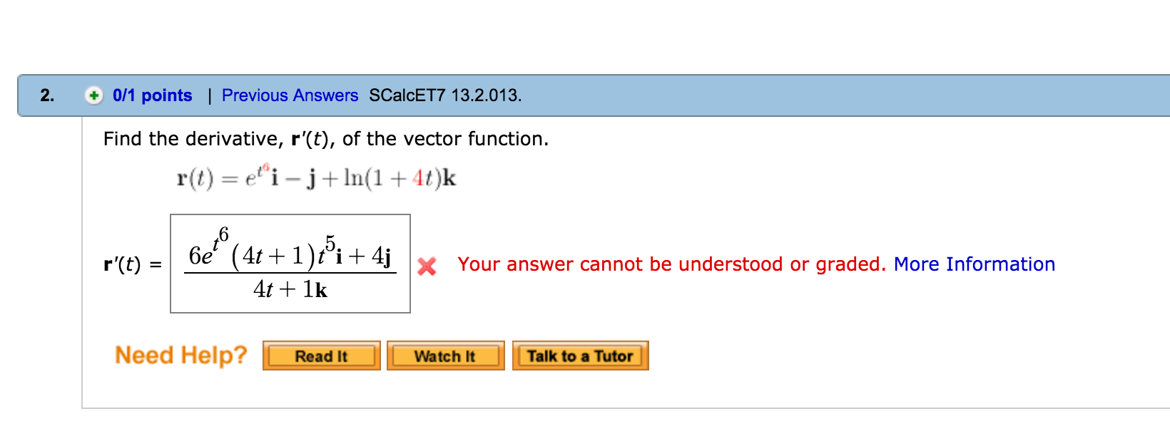 Solved Find The Derivative R T Of The Vector Function Chegg Com