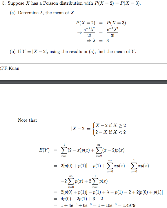 Solved In Part B How Did They Find The Sum For E X From Chegg Com