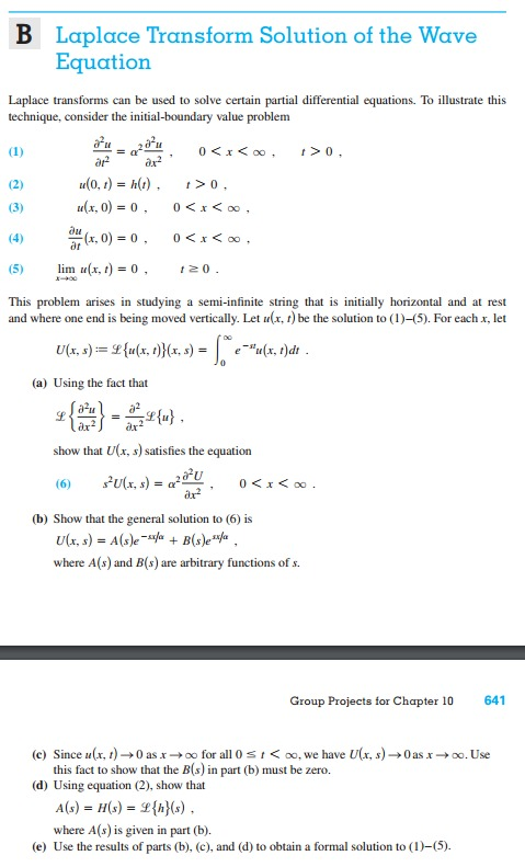 Solved Laplace Transforms Can Be Used To Solve Certain Pa Chegg Com