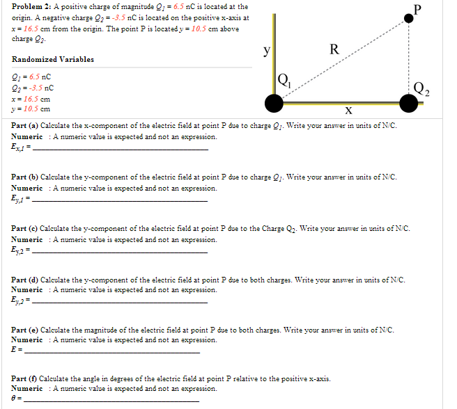 Solved Problem 2 A Positive Charge Of Magnitude G 6 5 Nc Chegg Com