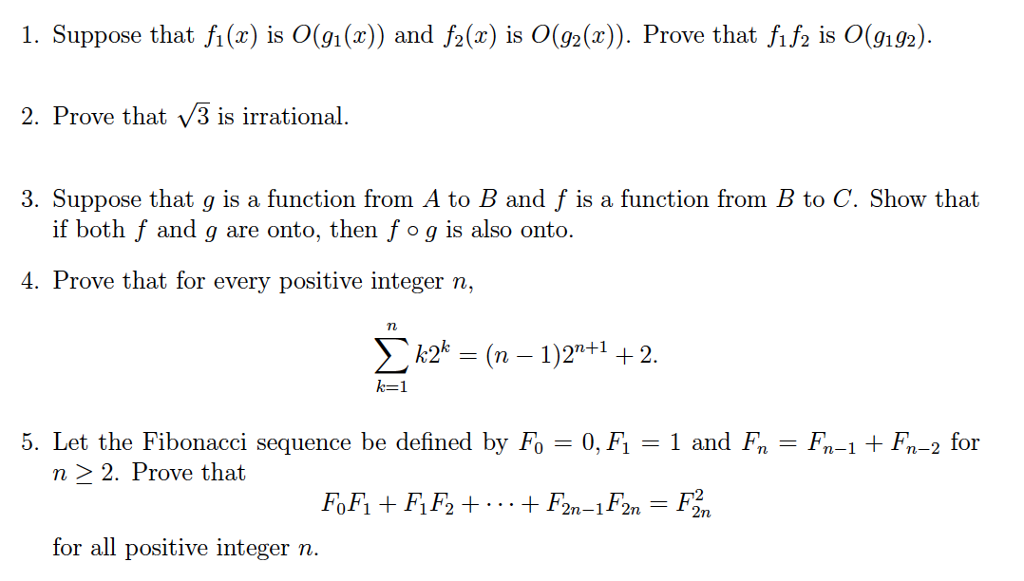 Solved Prove that if f1(n)=O(g1(n)) and f2(n)=O(g2(n)), then