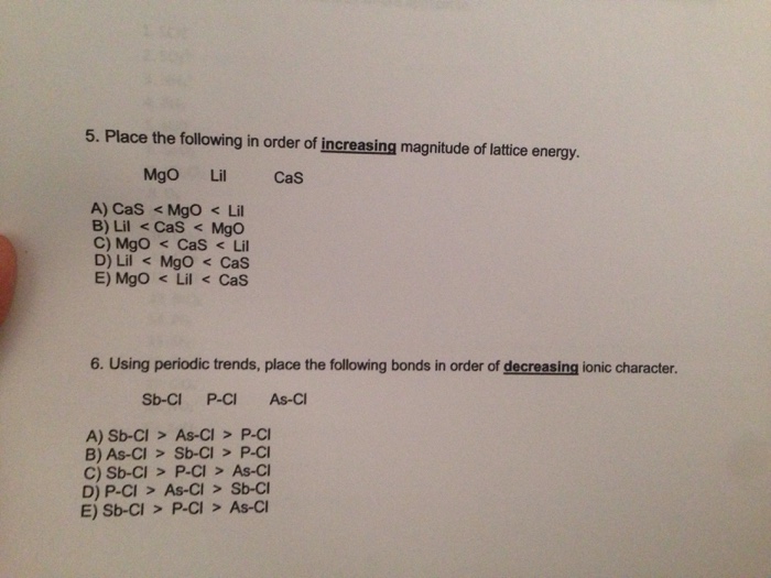 Solved: 5. Place The Following In Order Of Increasing Magn ... diagram math solver 