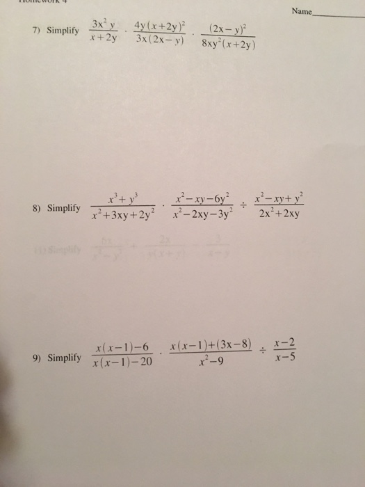 Simplify 3x 2y X 2y 4y X 2y 2 3x 2x Y 2x Chegg Com