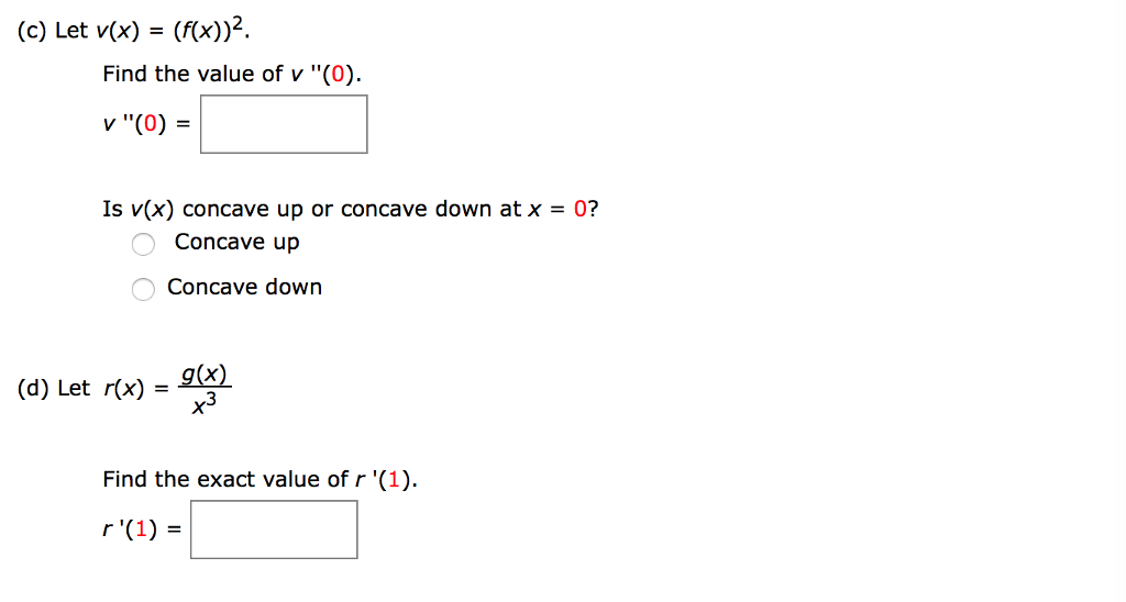 Solved C Let V X F X 2 Find The Value Of V 0 V Chegg Com