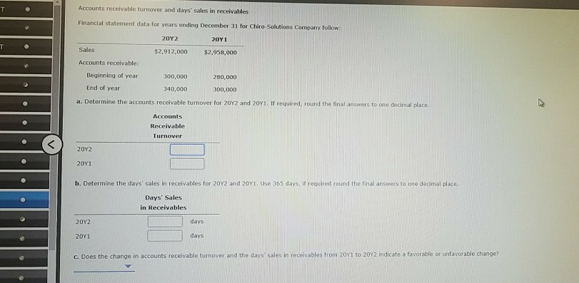 Accounts Receivable Turnover And Days Sales In Chegg Com