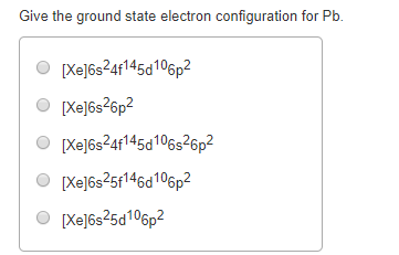 Solved Give The Ground State Electron Configuration For P Chegg Com