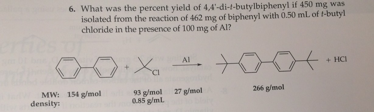 6 What Was The Percent Yield Of 4 4 Di T Chegg 