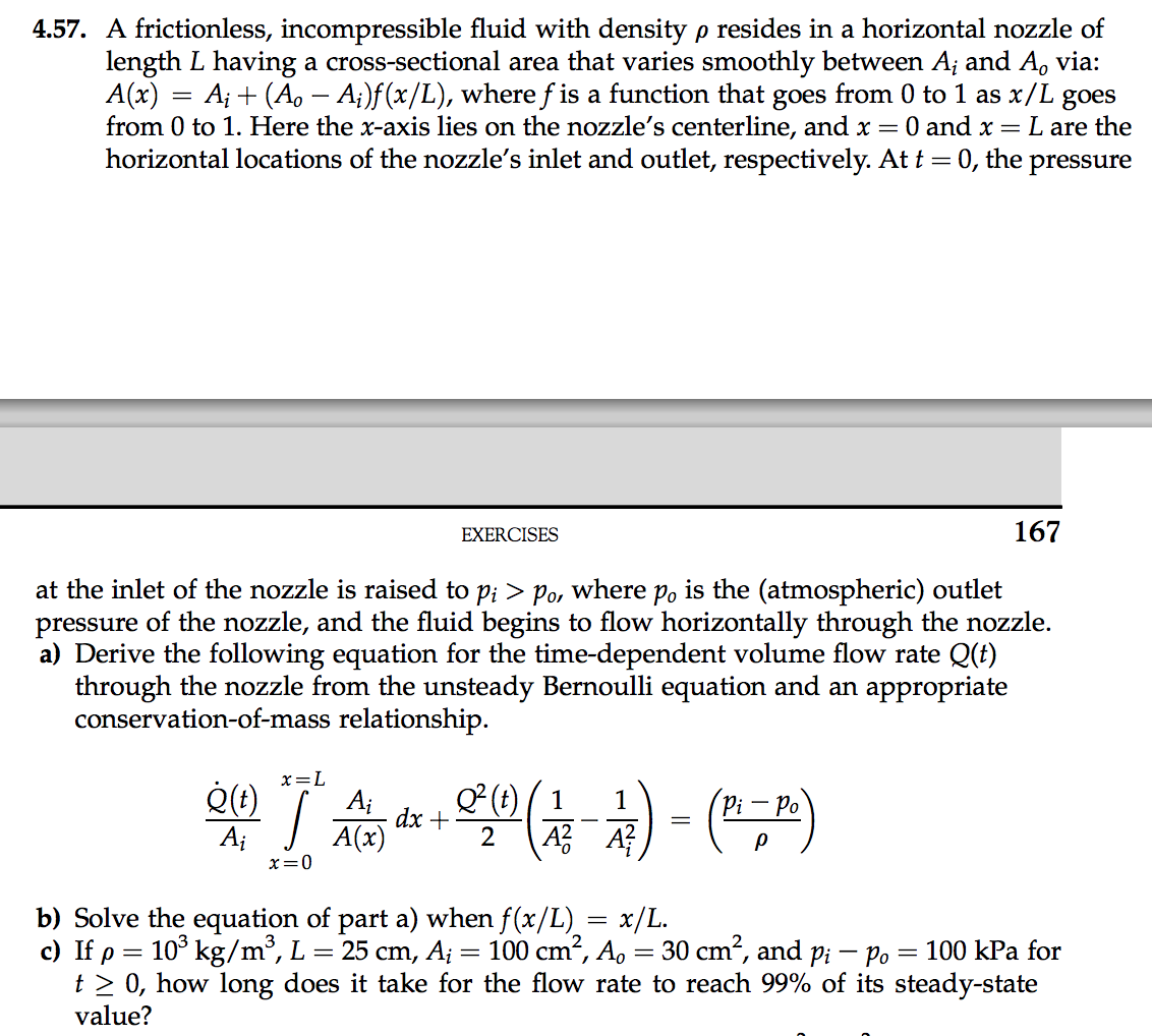 A Frictionless Incompressible Fluid With Density Chegg Com