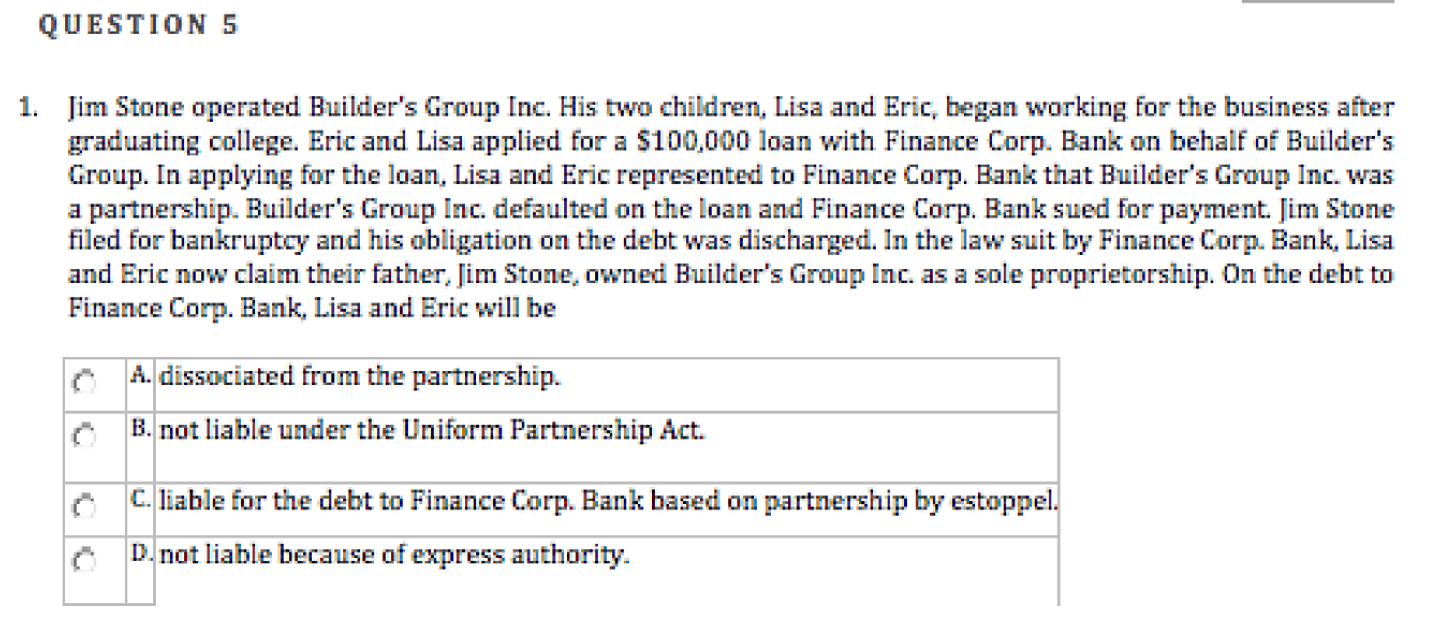Solved Jim Stone Operated Builder S Group Inc His Two Ch