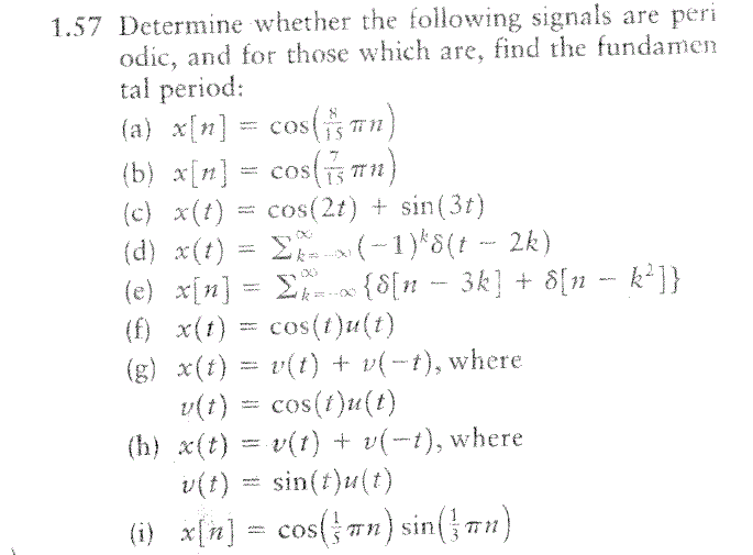 1 57 Determine Whether The Following Signals Are P Chegg Com