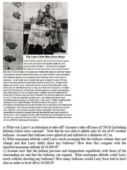 Solved Read The Following Newspaper Report On Lawn Chair