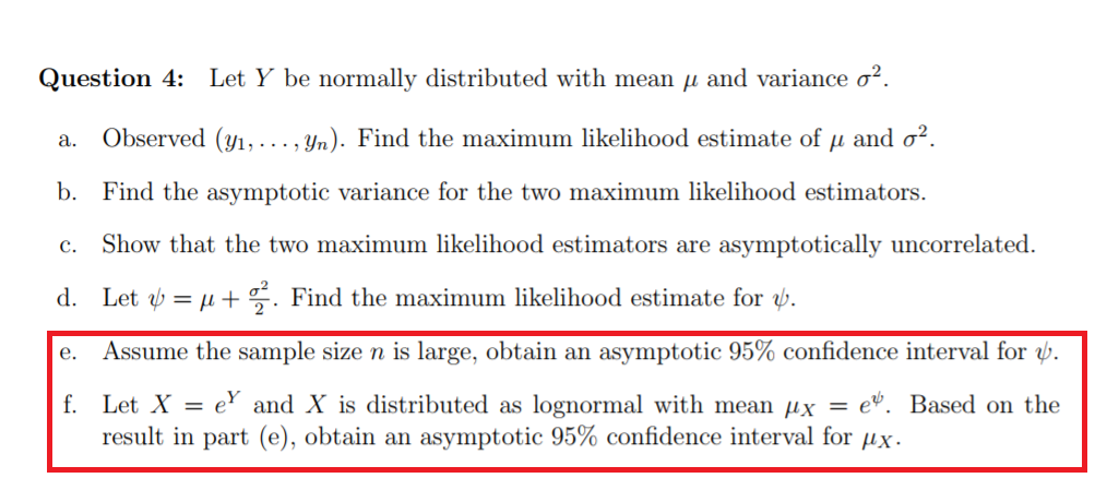 Question 4 Let Y Be Normally Distributed With Mea Chegg Com