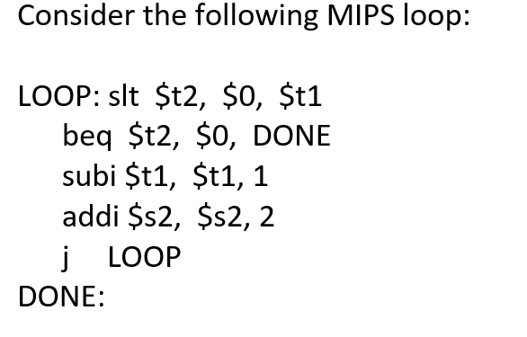 Solved 1 Assume That The Register T1 Is Initialized To T Chegg Com