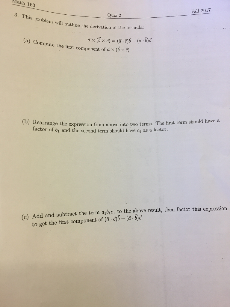 Solved Math 163 Fall 17 3 This Quiz 2 Is Problem Will Chegg Com