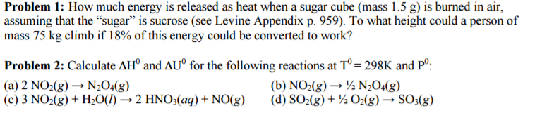 Solved How Much Energy Is Released As Heat When A Sugar C