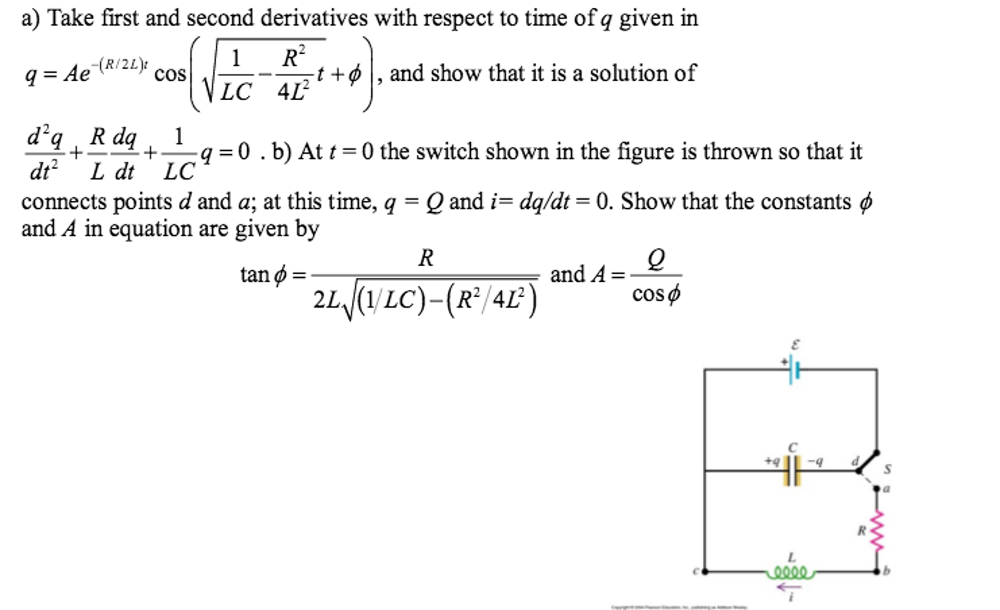 Take First And Second Derivatives With Respect To Chegg Com