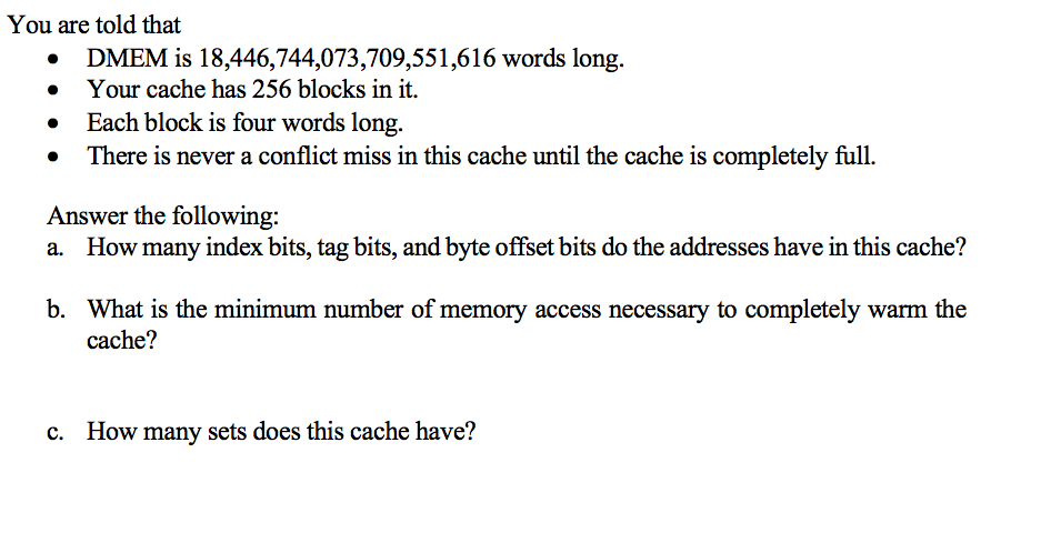 Solved You Are Told That Dmem Is 18 446 744 073 709