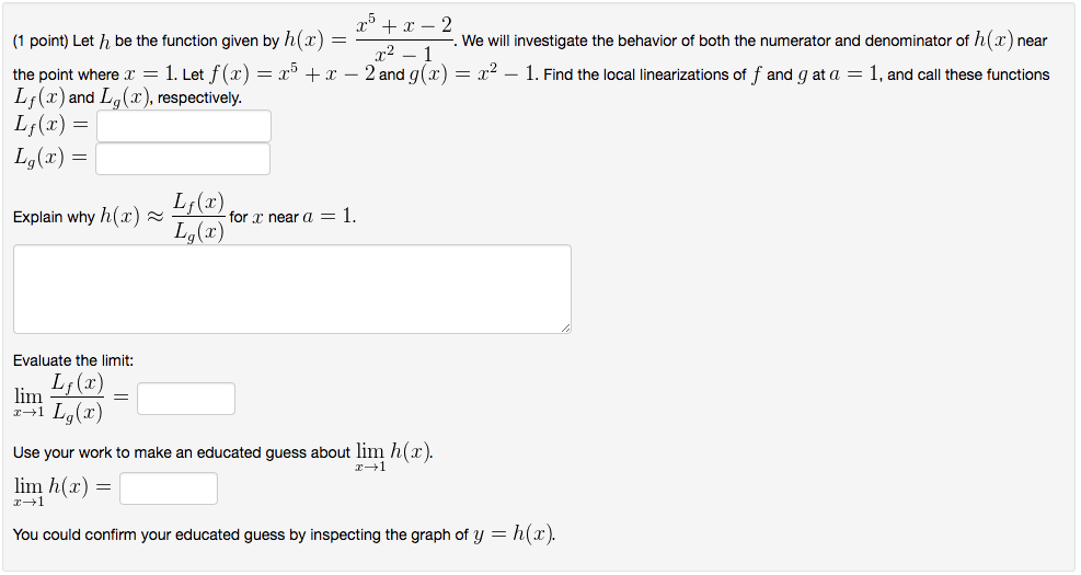 Solved 1 Point Let H Be The Function Given By H X We Chegg Com