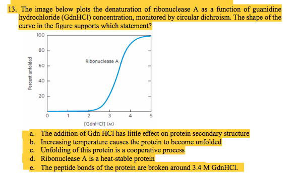 Solved Multible Choices 12 A Protein Will Chegg Com