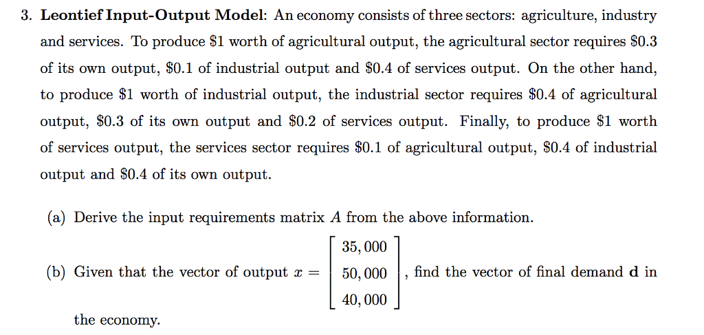 Inputoutput models in the agricultural sector