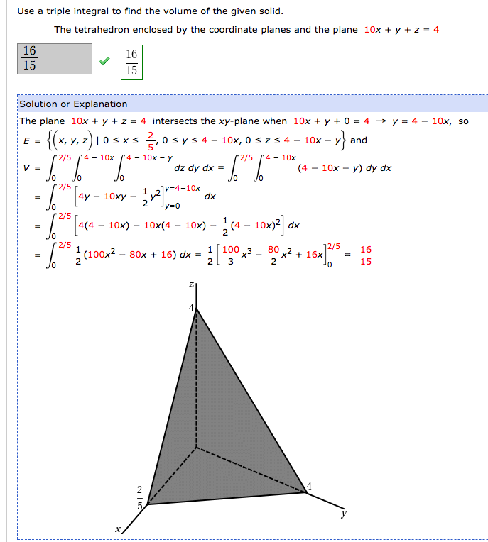 Solved So I Understand How To Compute The Triple Integral Chegg Com