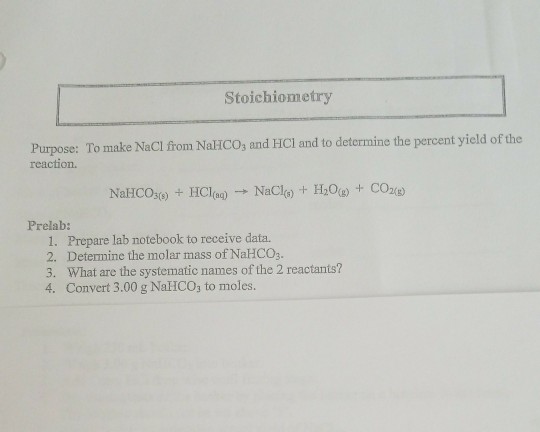 Solved 2) Determine The Molar Mass Of NaHCO3 3) What Are