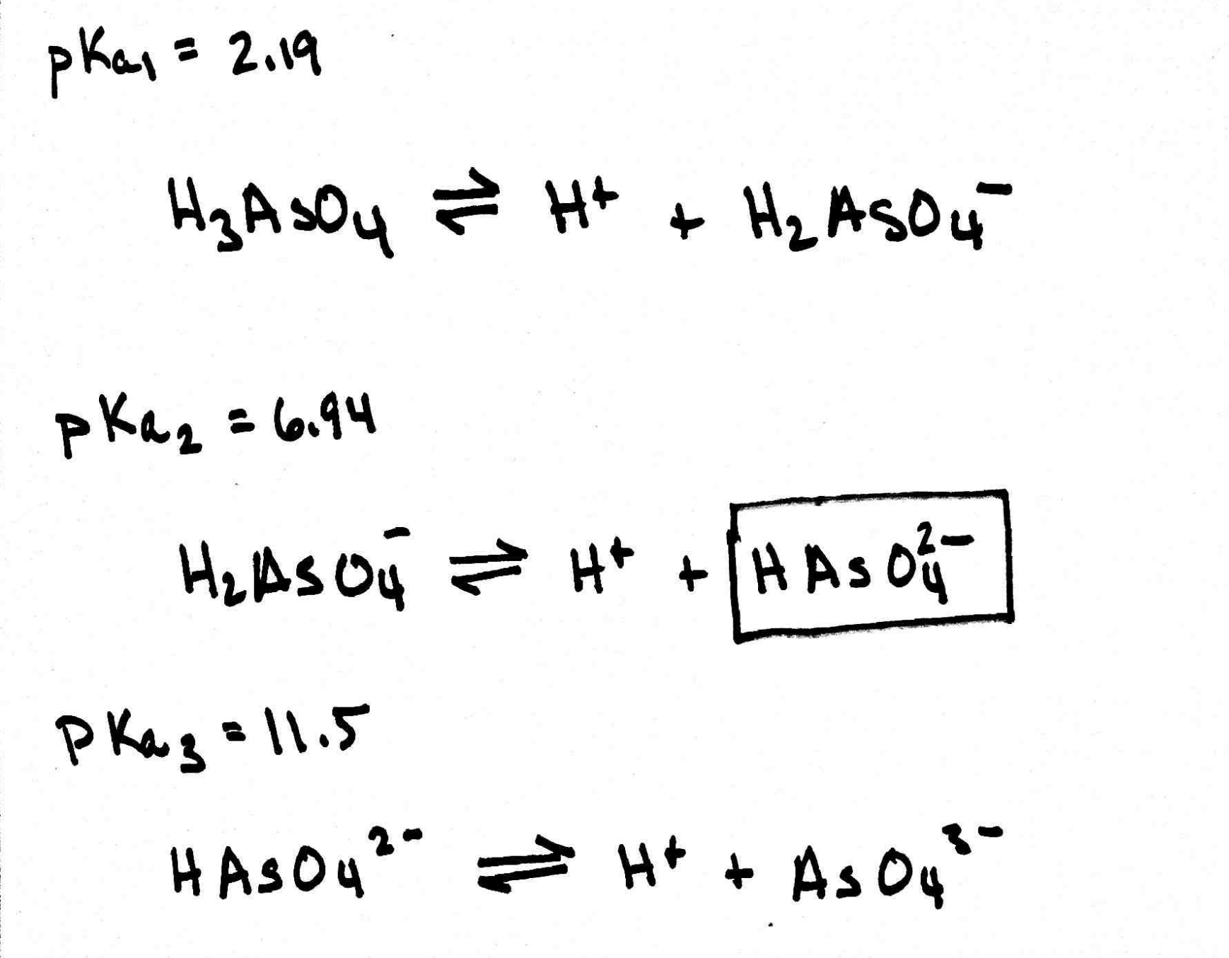 Напишите схемы диссоциации электролитов h3aso4