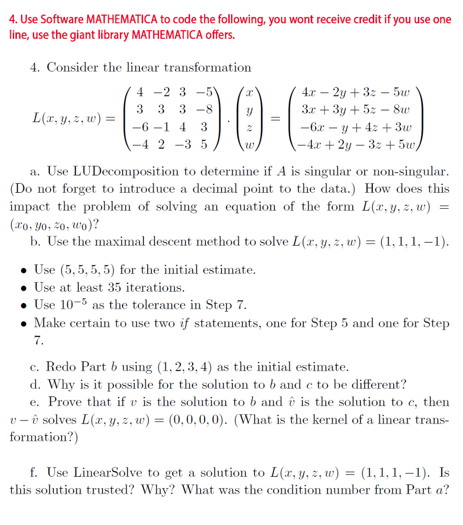 4 Use Software Mathematica To Code The Following Chegg Com