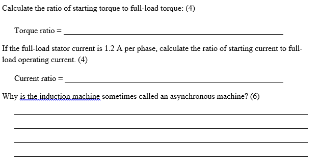 Solved Assuming The Full Load 175 W 1 4 Hp Motor Speed Is Chegg Com