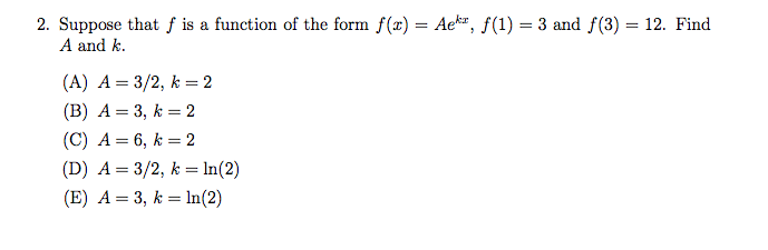 Solved 2 Suppose That F Is A Function Of The Form F X Chegg Com