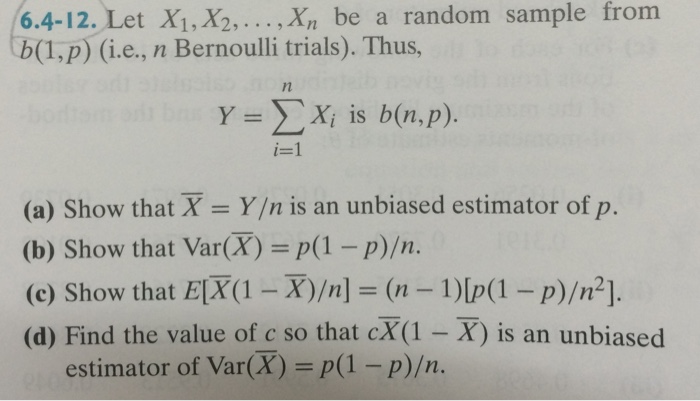 Solved Let X1 X2 Be A Random Sample From B L P I Chegg Com