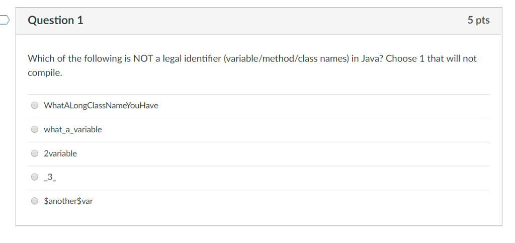 Question 1 5 Pts Which Of The Following Is Not A Chegg 
