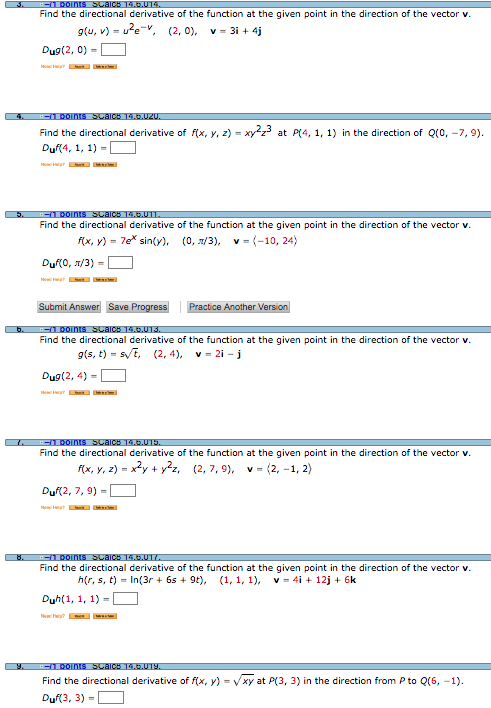 Solved Find The Directional Derivative Of The Function At Chegg Com