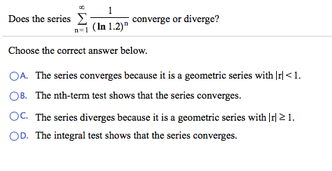 Solved Does The Series 1 Ln 1 2 N Converge Or Diverge C Chegg Com