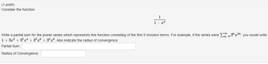 Find power series of function picture