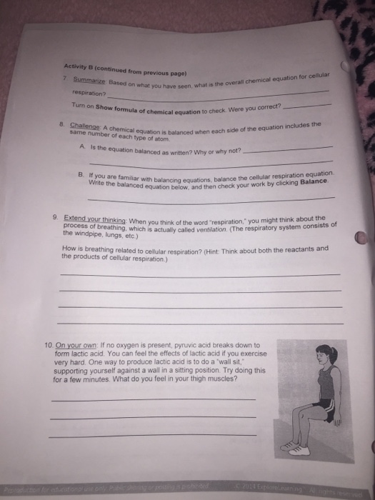 Solved Activity B Continued From Previous Page 7 Summar Chegg Com